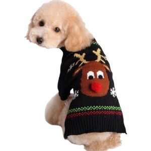 Dog Christmas Knitted Reindeer Snowflake Warm Sweater